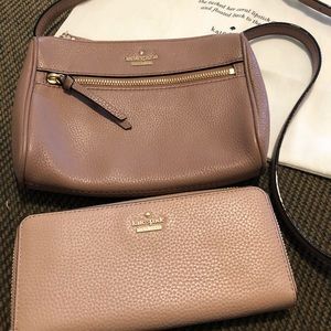 Kate Spade Tan crossbody and matching wallet
